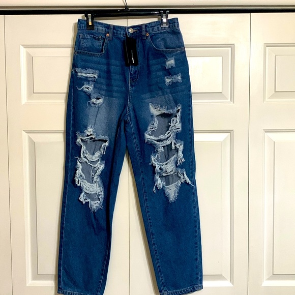 NWT Fashion Nova Beyond Repair Straight Leg Jeans - Picture 4 of 13